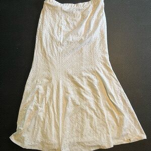 White Casual Maxi Skirt